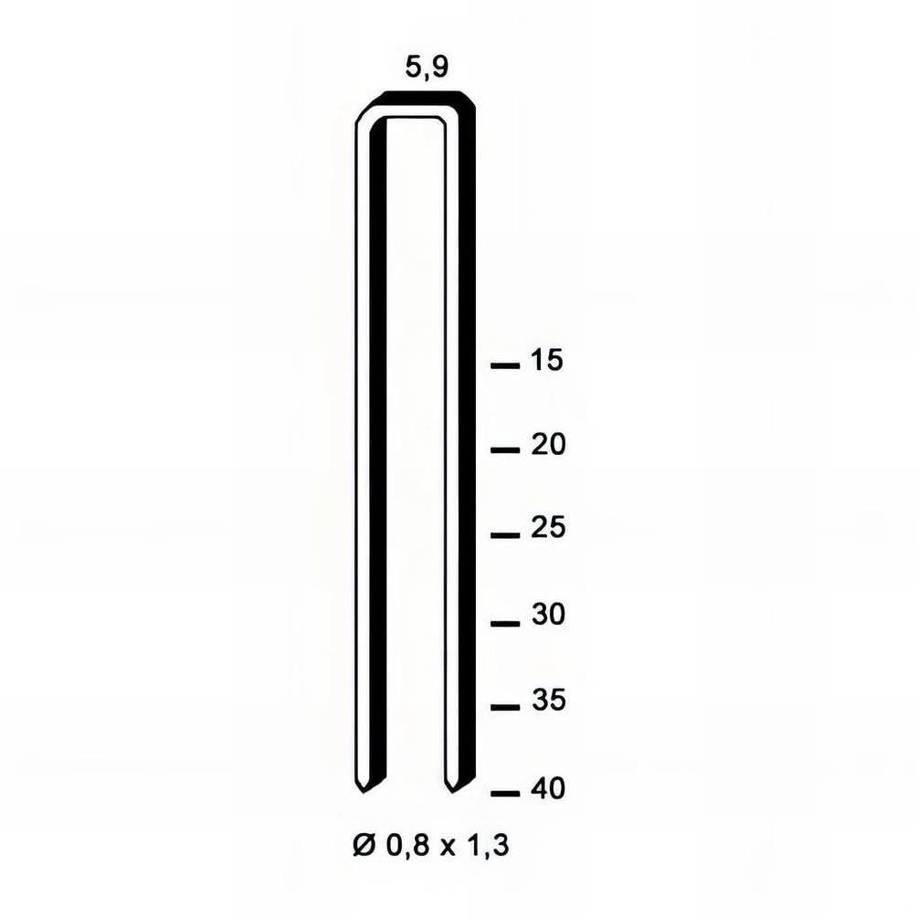 8000 punti metallici zincati K-20-5.9x20x0.8x1.3 mm - D-Work