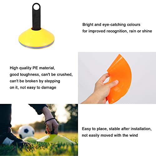 Zythrem 15Pcs Football Cones Football Training Cones Sports Cones Marker Disc Cones with Carry Bag and Holder Football Training Equipment Kids Space Marker Cones for Sports Games Home Fitness - Image 3