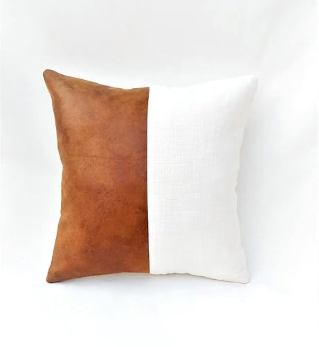 WWW.THROWPILLOW.IN Faux Leather Half N Cushion Cover (12X12)