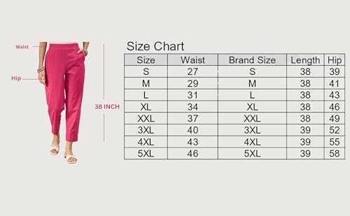 Image of D K W Women's Mid Rise Relaxed Fit Cotton Flex Trousers with Elastic Back & Drawstring - Ideal for Winter, Formal, Office & Casual Wear, Comfortable for Girls and Women