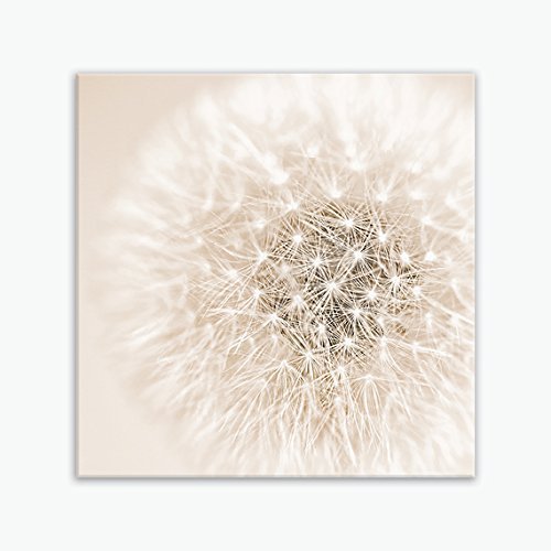 Rustic Dandelion Canvas Wall Print, Copper Dandelion Wall