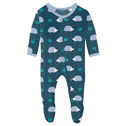 Kickee Pants Print Footie With Snaps, Jammies, Stylish One-Piece Pajamas, Boy Or Girl Baby Clothes, Comfortable Sleepwear For Babies (Peacock Hedgehog - 6-9 Months) #TOP28