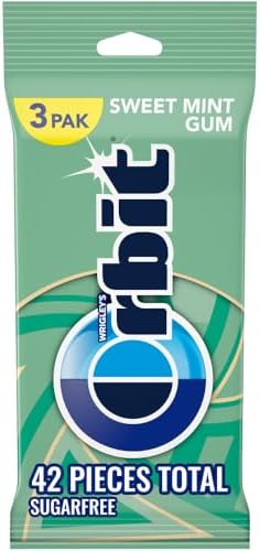 ORBIT Sweet Mint Sugar Free Chewing Gum, 3 Packs of 14 Pieces, (42 Total)