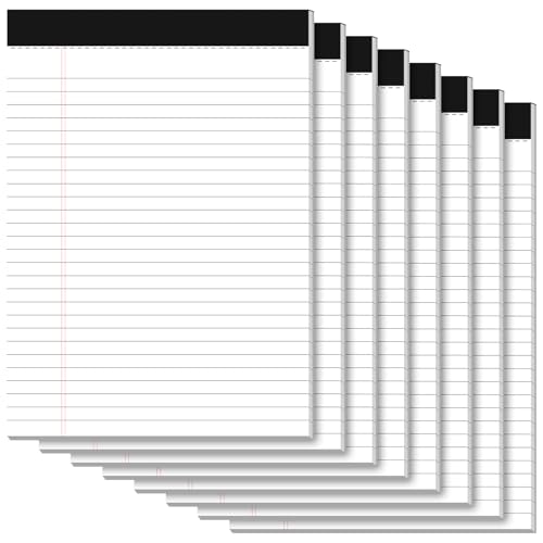 Blocs de notas legales blancos de 8.5 x 11.75 pulgadas contra el desorden de folios sueltos
