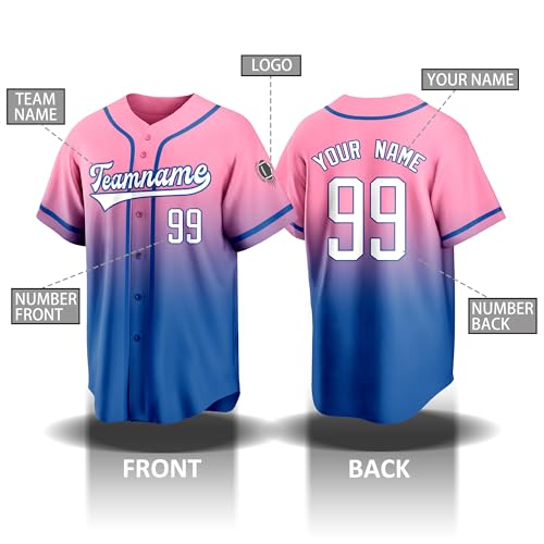 Camiseta personalizada de béisbol con nombre y número bordados para hombres, mujeres y niños miniatura 3
