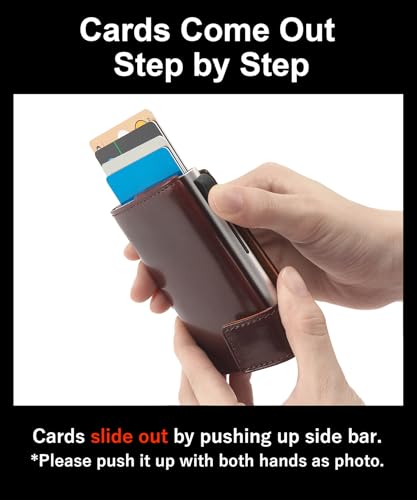 Wallet Credit Card Case Men's Italian Leather (black/red)4