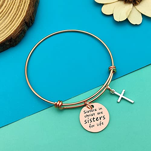 Dabihu KKZKEY01807_NO1 Christian Sister Gift Jewelry Religious Gifts For Women Sister Friends Bracelet Sisters In Christ Gifts Friendship Bangle Faith Gifts Christian Sister Gifts Easter Christmas Graduation Birthday Gifts thumb #5