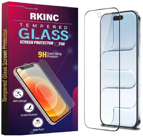 Image of RKINC Tempered Glass for iPhone Air or iPhone 17 Air (6.5 Inch) Military Grade Gorilla Screen Guard Protector | With Installation Kit | Edge to Edge Coverage | Black