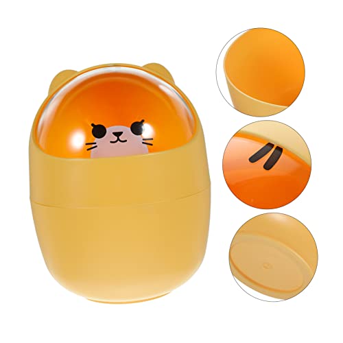 Mini caneca de basura rectangular naranja para escritorio miniatura 2