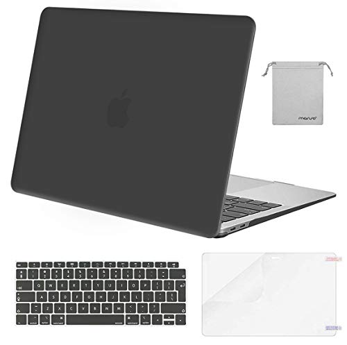MOSISO Funda Dura Compatible con 2019 2018 MacBook Air 13 A1932 con Pantalla Retina, Plástico Carcasa Rígida & Cubierta de Teclado & Protector de Pantalla & Bolsa de Accesorios, Gris Espacial