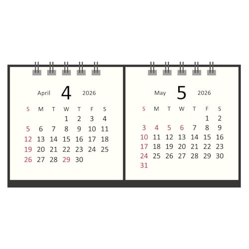 Amazon | 卓上カレンダー【2026年 4月始まり】タイニー2マンス CTN-622