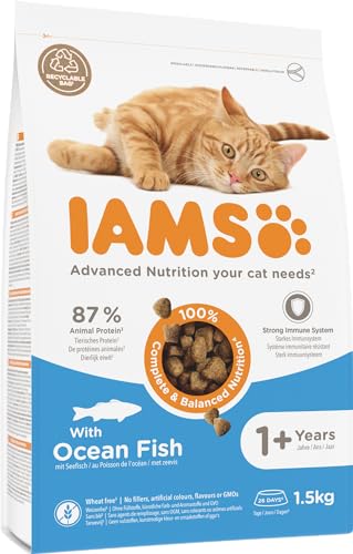IAMS for Vitality Katzenfutter trocken mit Fisch - Trockenfutter für Katzen im Alter von 1-6 Jahren, 1,5 kg