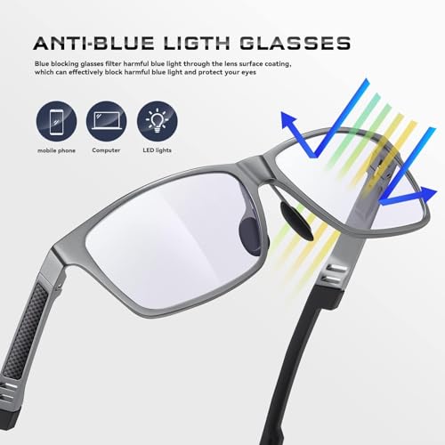 Image of Blue Light Blocking Glasses Metal Frame for Men /Woman Gaming Computer Screen Glasses