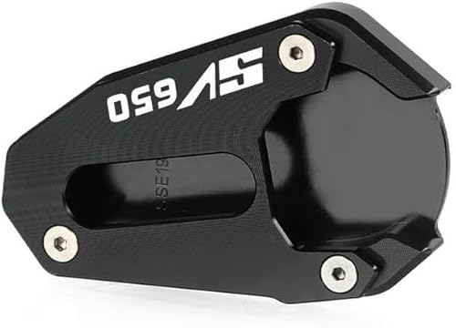 XYJTC Motorradständer-Verbreiterung, Seitenständerpolster for Suzuki for SV650 for Gladius. Motorrad-Ständerfuß-Seitenständer-Verlängerungspolster-Stützplatte, stabil(SV650 Black)