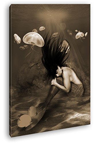 deyoli Format : 80 x 60 cm - Effet : sépia comme toile, motif monté sur cadre en bois véritable, impression numérique de qualité supérieure avec cadre, pas de poster ou d'affiche.