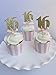 Pink Gold Glitter Number Cupcake Toppers. Sweet 16th Birthday Party Handmade Decorations. 12CT