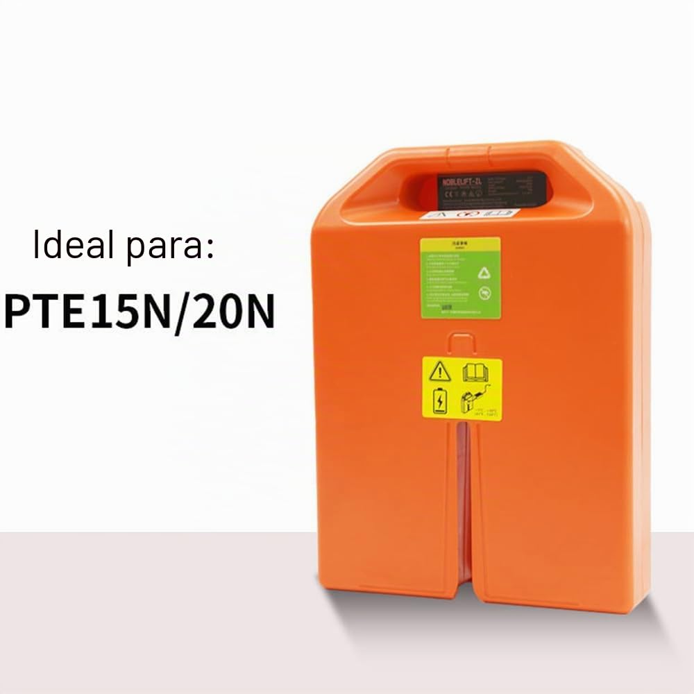 Batería de fosfato de Hierro y Litio LiFePO4 de 48 V y 20 Ah; batería LiFePO4 de 24 V y 20 Ah o de 36 Ah para transpaleta eléctrica PTE15N.