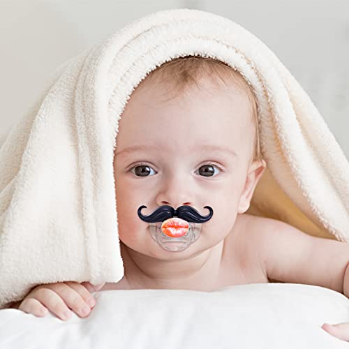 Nibaby 6Pcs Soft Silicone Infant Baby Pacifiers, Funny Lips Orthodontic Cute Pacifier Design With Kiss Lip, Pig Nose, Vampire, Mustache, Cute Pacifier Lovely Mommy's Touch Kiss Lips Pacifiers #TOP6