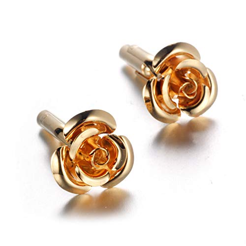 Mancuernillas para Hombre KnBoB Diseño Flores Doradas miniatura 1