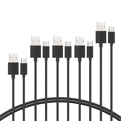 iXCC Element Micro USB to USB 2.0 Charge and Sync Cable Pack of 5 for Android//Windows/MP3/Camera and Other Device