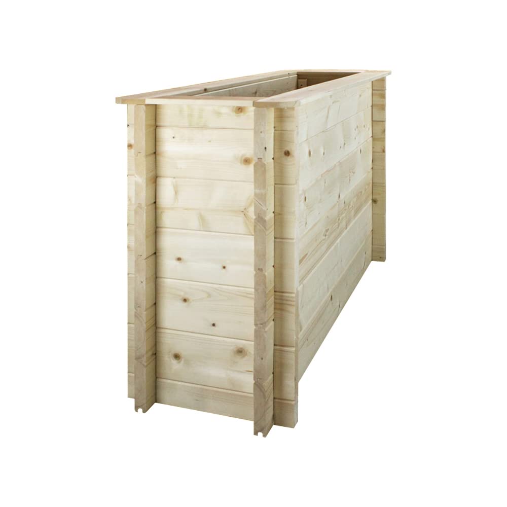 TIMBELA Carre Potager Exterieur Bois - Jardinieres Exterieur pour Jardin, Balcon, Terrasse – pour Fleurs, Herbes aromatiques, Légumes- Bois Massif pin/épicéa 28 mm, 118x38xH69 cm, M615