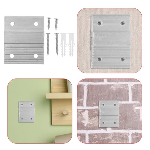 Image of Angoily 1set Picture Hanging Kit Heavy-Duty French Cleat Wall Bracket Hangers for Secure Mounting of Frames and Mirrors Adjustable Design Installation Hardware Included