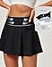 IUGA Swim Skirts for Women Tummy Control Swim Skorts for Woman High Waisted Bathing Suit Bottoms with Boxer Liner & Pockets Black