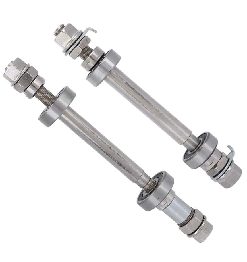 Bicycle Wheel Hub Axle with Bearings, Front and Rear Rim Axle, Stainless Steel, Set of 2-image-12