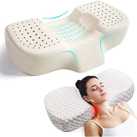 Cozyhealth Cervical Pillow for Neck Pain Relief, Adjustable Ergonomic Contour Memory Foam Neck Pillow for Sleeping, Orthopedic Neck Support Pillow Bed Pillows for Side Back Sleepers (Small) Cover