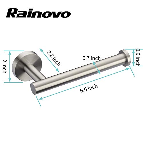 Rainovo Toilet Paper Holder Brushed Nickel Sus304 Stainless Steel Rustproof Wall Mounted Toilet Roll Holder, Modern Tissue Roll Dispenser Round For Bathroom Kitchen Washroom #TOP5