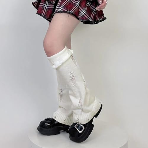 Image of SherryDC Womens Y2k Knit Leg Warmers Harajuku Japanese Long Boot Socks Kawaii Lolita Winter Leg Cover
