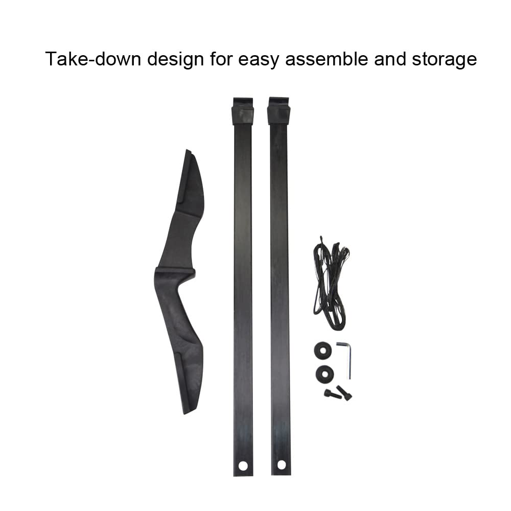 SHARROW Takedown Arco Ricurvo e Set di Frecce Tiro con L'Arco Dritto di Prua 30-40lbs con 12pcs Frecce in Fibra di Vetro per Giovani Adulti Principianti