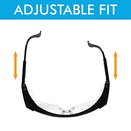 Adjustable Protective Safety Glasses With Clear Wrap Around Lens, Anti-Fog And Scratch Resistant Protection Eyewear (1, Black) #TOP3