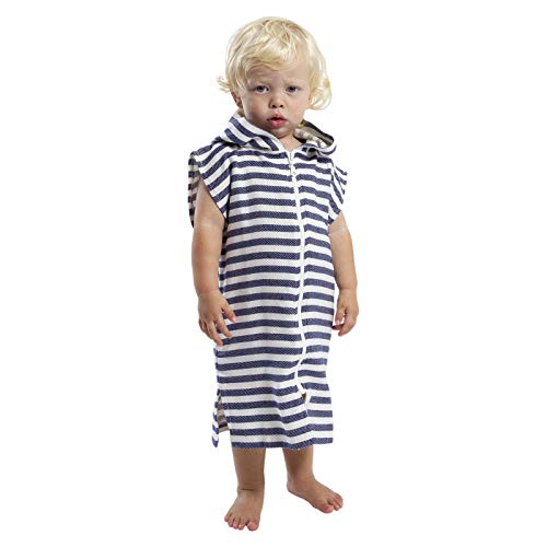 Sammimis Hooded Baby Towel Cover Up, 100% Turkish Cotton Sleeveless Zip Up Bath Towel Robe For 6 Months To 2 Years Toddler (Navy, Xs) #TOP5