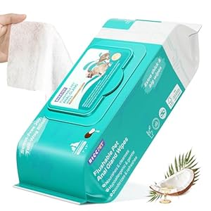 HICC PET Wipes for Dogs & Cats, Cleansing Deodorizing & Soothing Allergy Infections Anal Gland Pets Wipes with Coconut Oil – Dog Grooming Wipes for Butt and Paw – Hypoallergenic & Vet Recommended