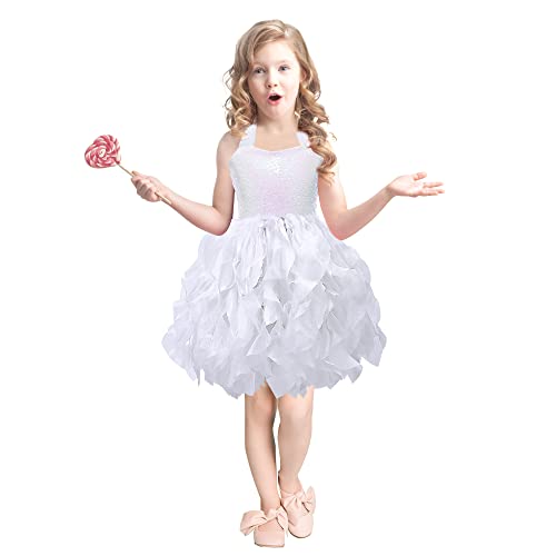 White Tutu Dress For Toddler Girls Sequin Tulle Dress For Girls Fairy Princess Birthday Party Prom Dresses 4T #TOP3