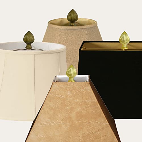 Image of Royal Designs, Inc. Ribbed Pear Finial for Lamp Shade, Antique Brass - Pack of 2