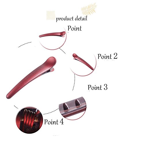 12PCS Pinzas de Pelo Profesional para Salón de Peluquería, Clips para Cabello Multicolor de Plástico y Metal, Pinzas Cocodrilo (4.9CM) miniatura 3