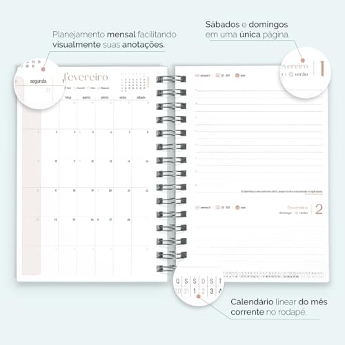 Agenda Capa Dura 2025 Butterfly Preto Laranja