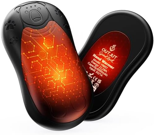 OUTJUT 12000mAh Magnetischer Handwärmer Elektrisch 2er-Pack, 360°-Wärme | USB Handwärmer Elektrisch In 3 Sekunden Warm, Maximal 52°C, 3 Heizmodi Ideal Geschenk für Outdoor Sport Sk