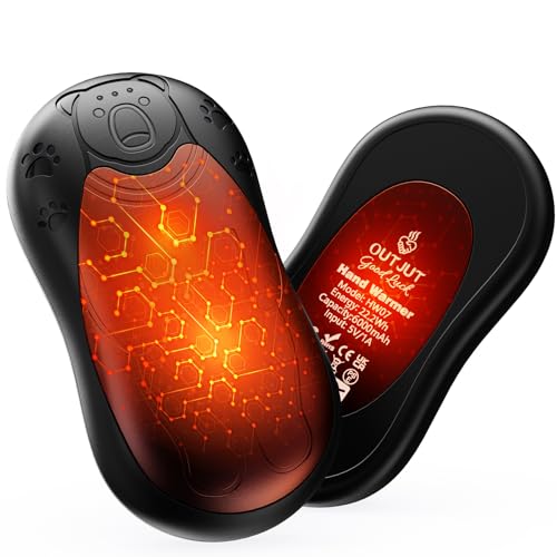 Handwärmer Wiederaufladbar 12000mAh, Magnetischer USB Handwärmer Elektrisch 2er Set OUTJUT, 360°-Beheizung 3 Heizmodi Schnelles Aufheizen Weihnachten für Winteraktivitäten im Freien