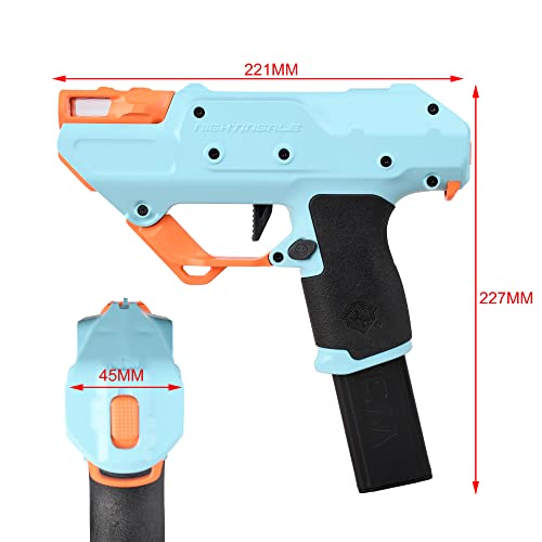 Worker Nightingale Blaster Pro, Strong Magnetic Semi-Auto Flywheel Half Dart Blaster Pistol Toy Free Diy (Battery Not Included) Blue #TOP1