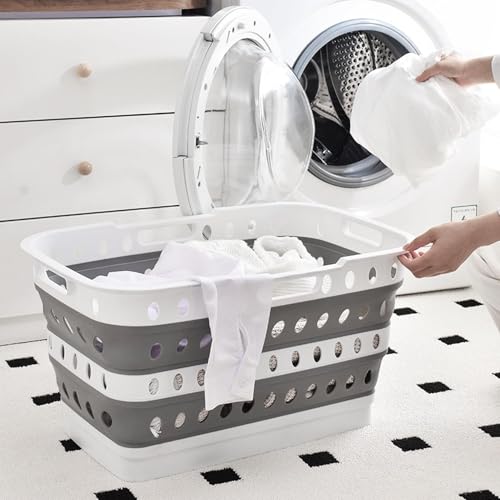 Panier à linge pliable pour petit appartement gain de place placard