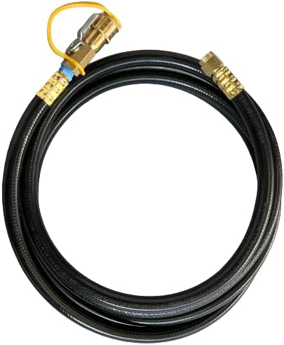 South Bend Components 3/8" ID Propane/Natural Gas/Air Hose with 1/4" Female Quick Connect Valve and one 3/8" Female Flare Fitting, Suitable for RV Systems and More (10 feet Long)