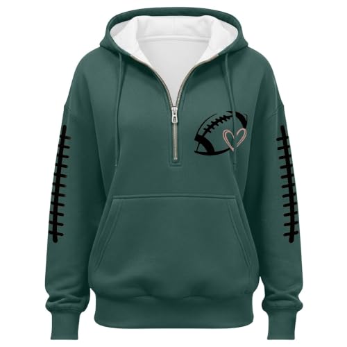 SdGgsgv Womens 1/4 Zip Pullover Game Day Soccer Oversized Fleece Hoodies - image 4