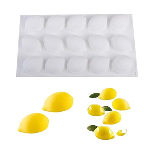 Goldyida moul à 15 trous - Moule en silicone pour citron, desserts 3D - Bougie pour savon, gâteaux, pâtisseries, biscuits