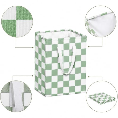 Image of MAIZMZ 3 Pack Sage Green Storage Bins, 14.6 inchx12.6 inchx19.7 inch Waterproof Lining Laundry Baskets for Girls Room, Gifts