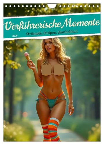 Verführerische Momente - Strümpfe, Stulpen, Sinnlichkeit (Wandkalender 2026 DIN A4 hoch), CALVENDO Monatskalender: Ein heißer Kalender mit sinnlichen ... langen Strümpfen und verführerischen Posen.