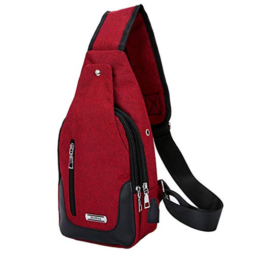 DOUN Lightweight Casual Canvas Unbalance Backpack Crossbody Sling Shoulder Bag Chest Bag