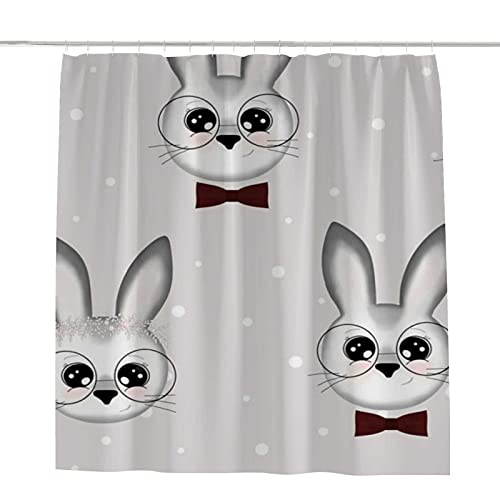 Rideau de douche lapin CHEHONG en polyester lavable 182x183 cm - 2